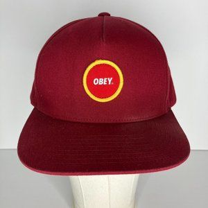 Obey Red Snapback Adjustable Hat
